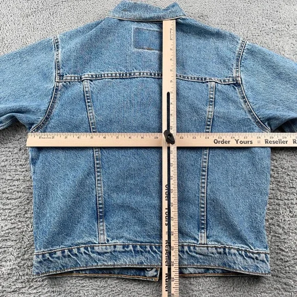 VINTAGE Levis Jacket Womens XL Blue Denim Trucker Type III Made in USA Bomber - Picture 10 of 16